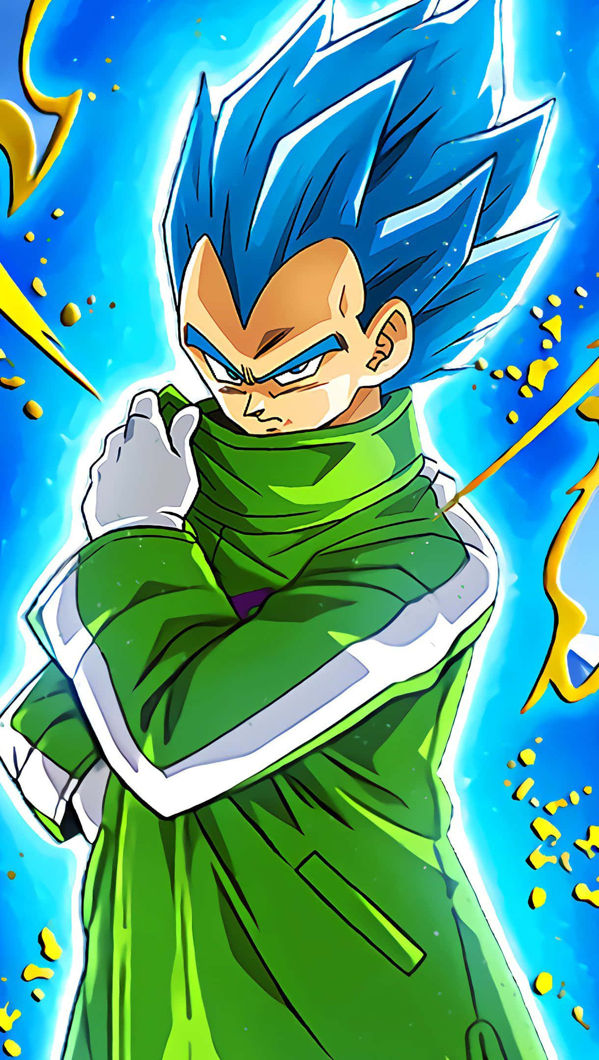 Mavi Anime Arka Planı Dragon Ball'dan Vegeta Duvar Kağıdı