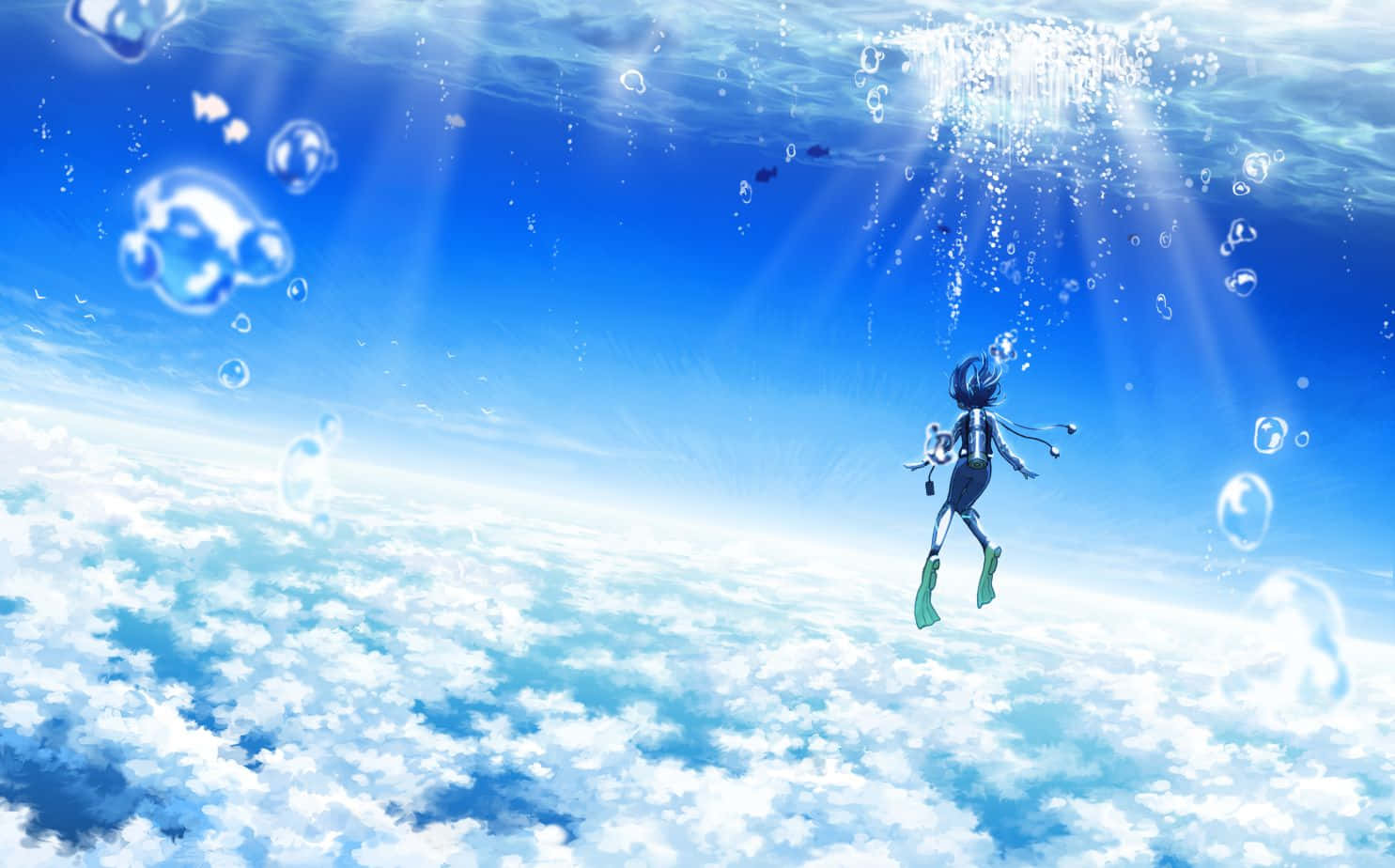 Mavi Anime Karakteri Namino Murakami Duvar Kağıdı
