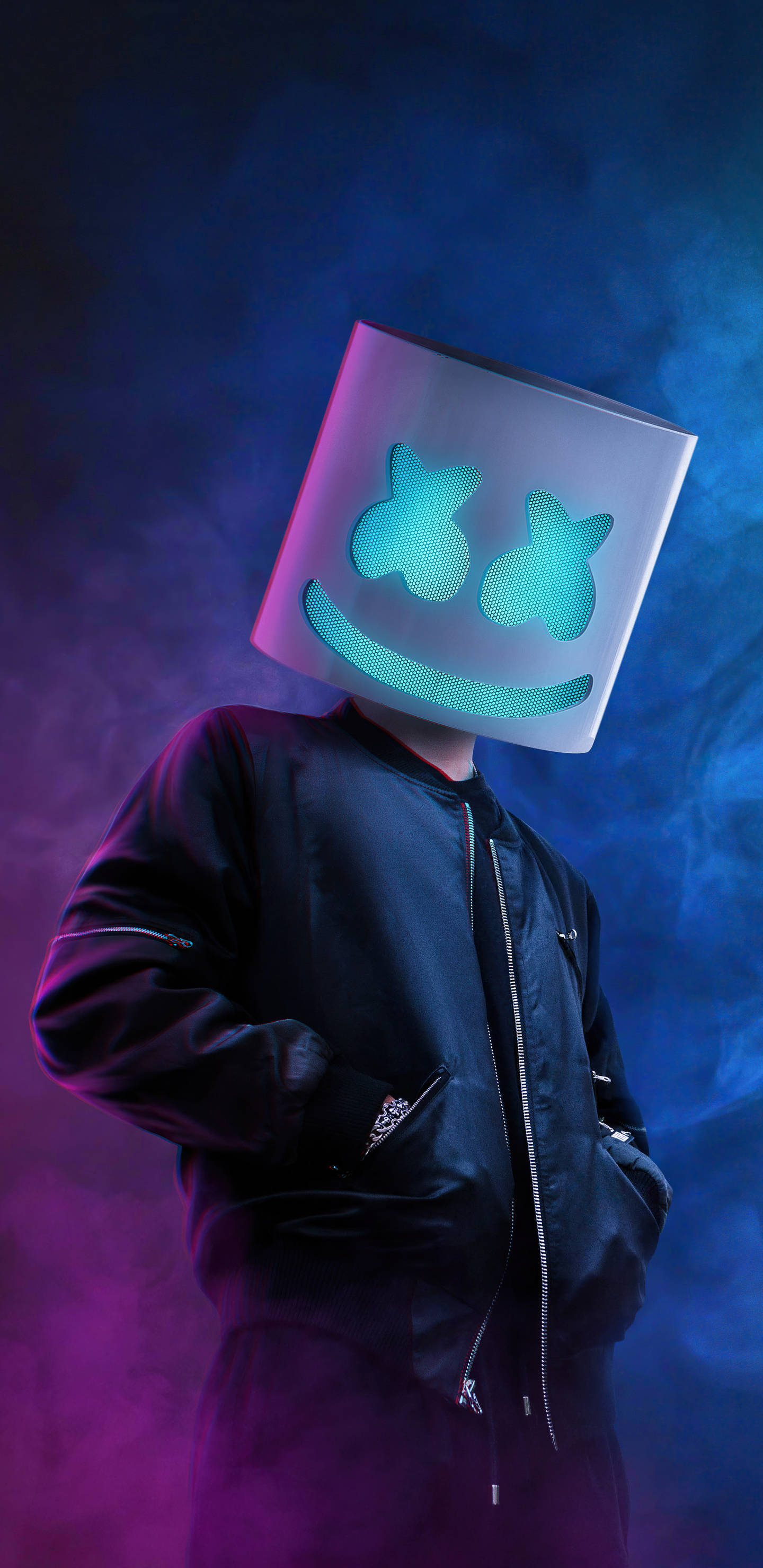 Mavi Arkaplan Marshmello HD iPhone Duvar Kağıdı