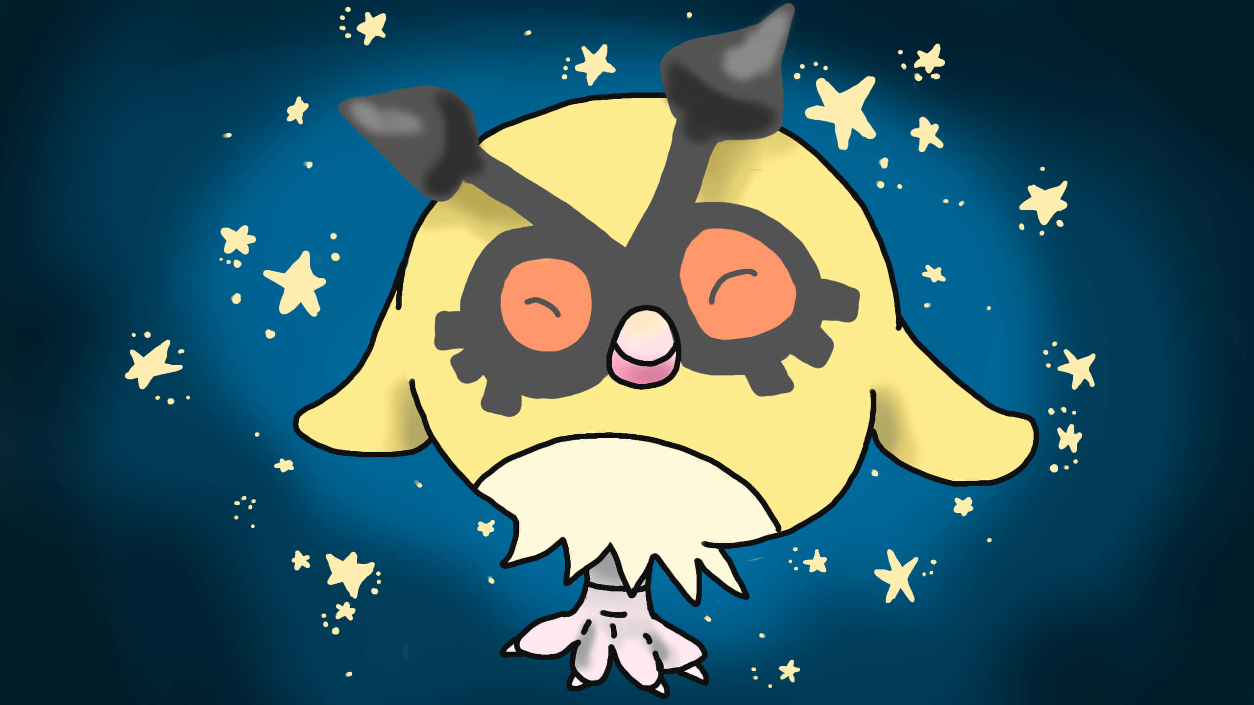 Mavi Arkaplanda Hoothoot Çizimi Duvar Kağıdı
