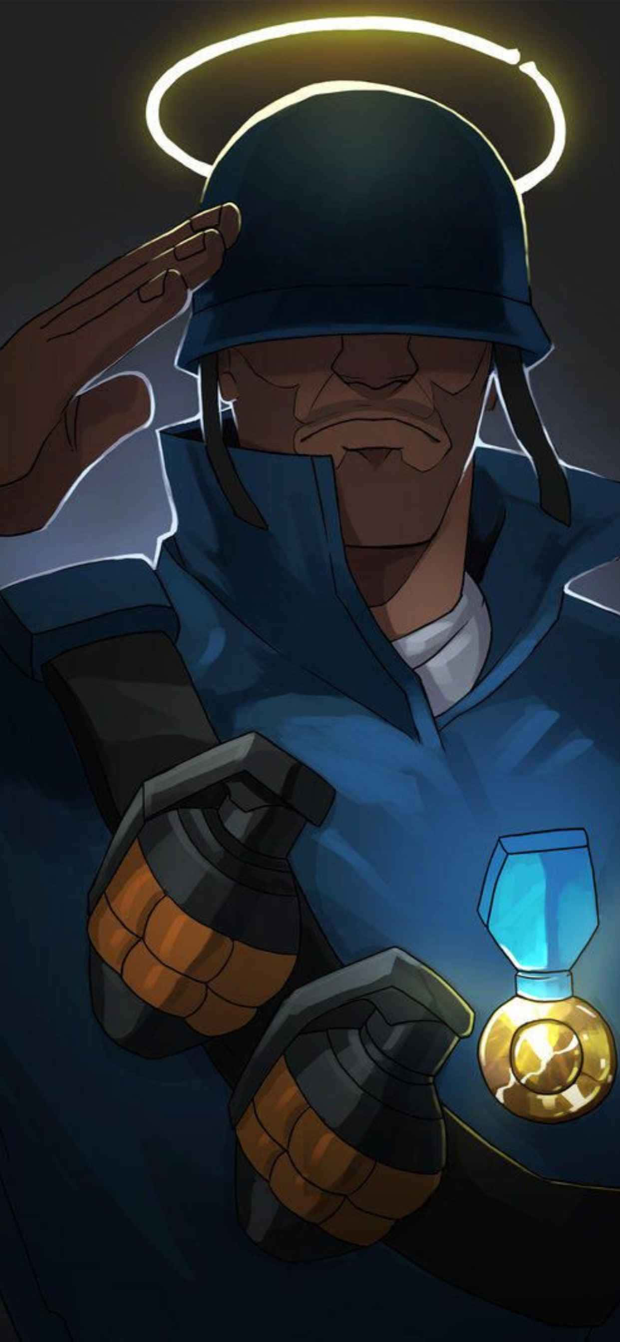 Mavi Asker iPhone Xs Max Team Fortress 2 Arka Planı Duvar Kağıdı