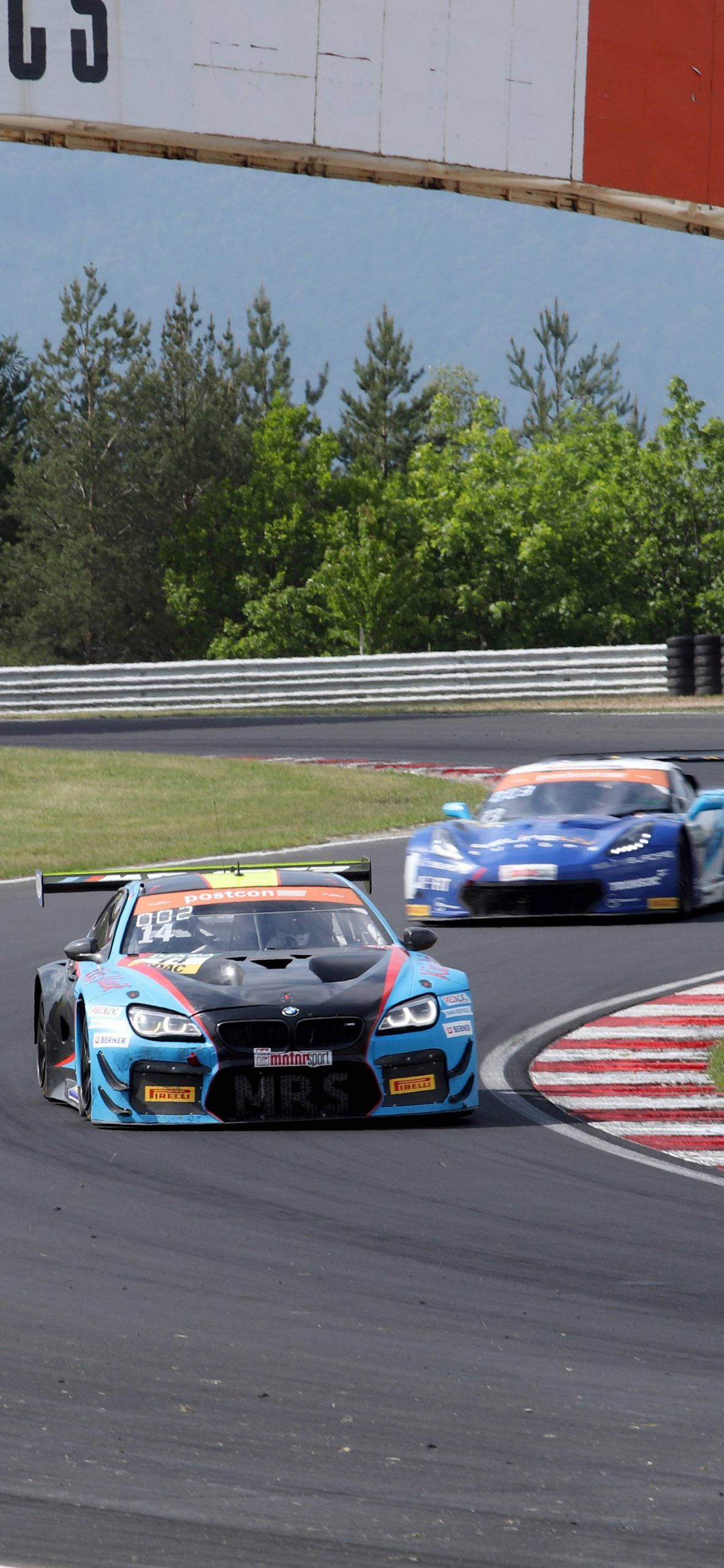 Mavi BMW M6 GT3 Yarış Arabası iPhone Duvar Kağıdı