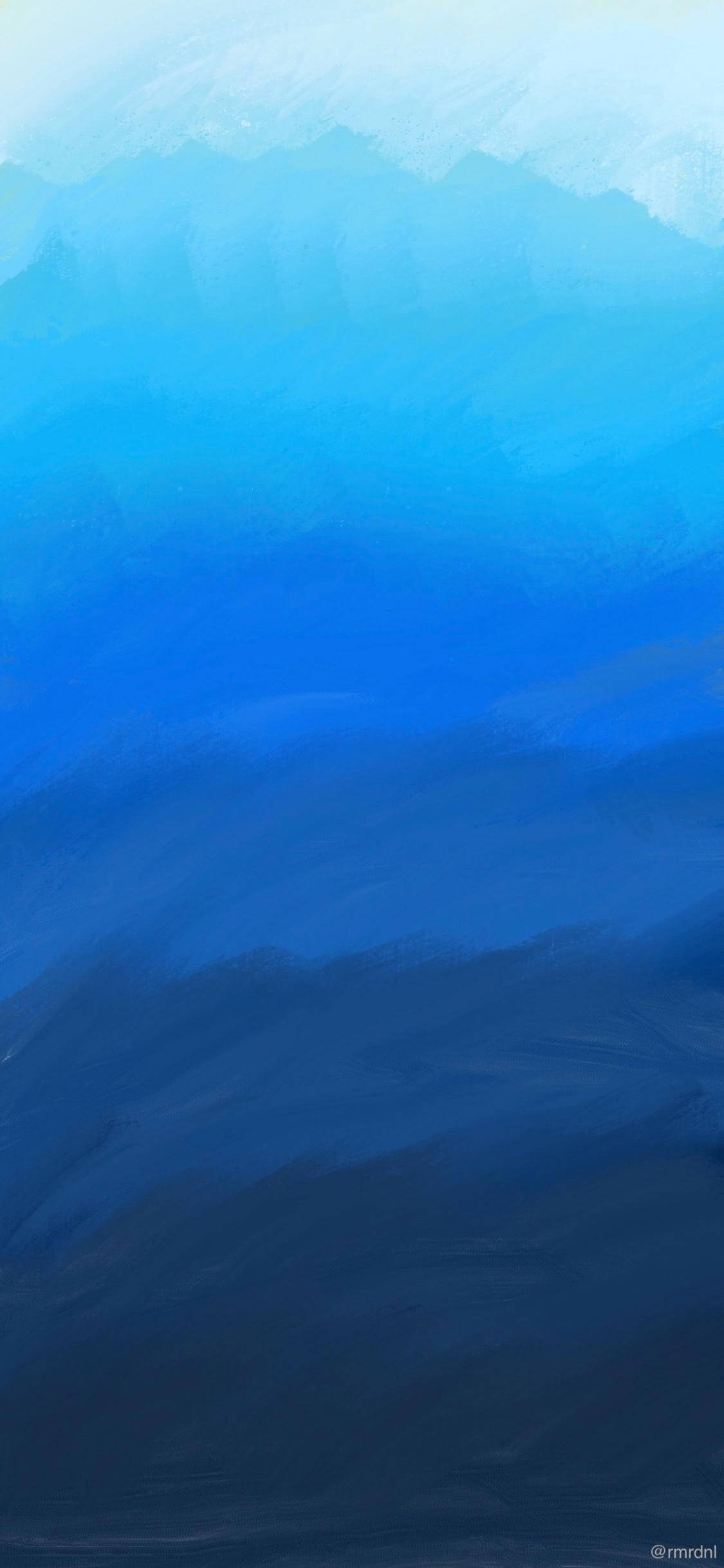 Mavi Boya Tonları Minimalist Android Duvar Kağıdı