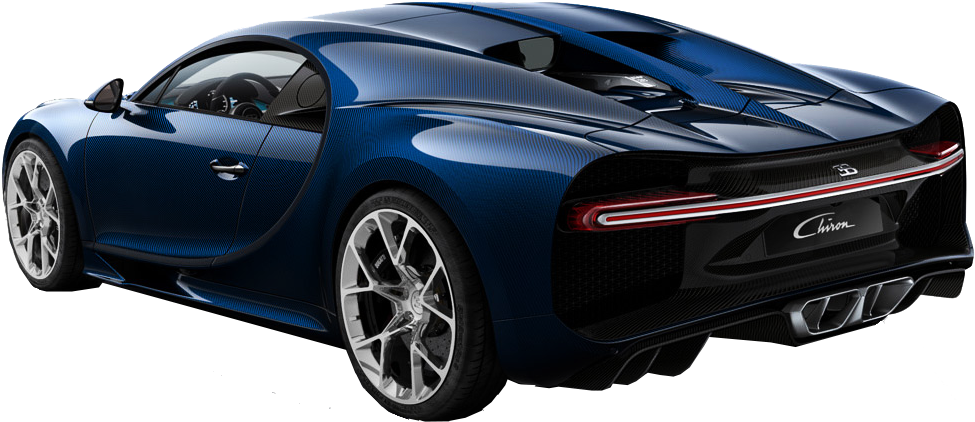 Mavi Bugatti Chiron Arka Görünüm Duvar Kağıdı