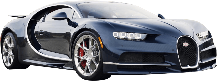 Mavi Bugatti Chiron Yan Görünüm Duvar Kağıdı