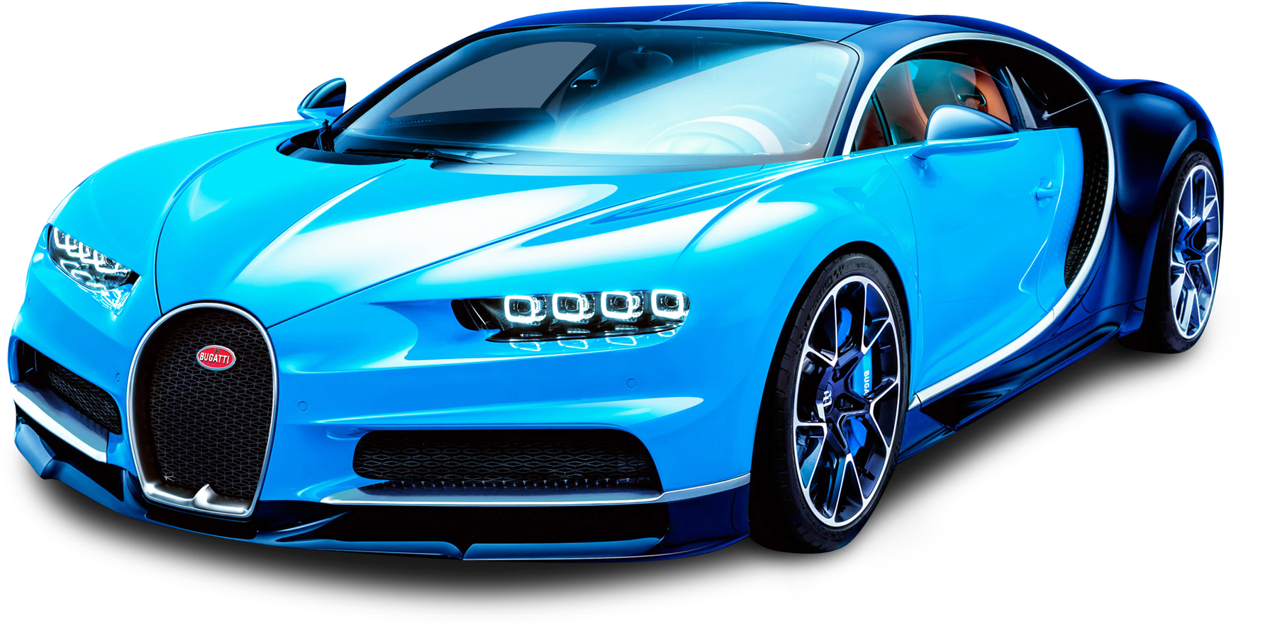 Mavi Bugatti Chiron Yan Görünüm Duvar Kağıdı