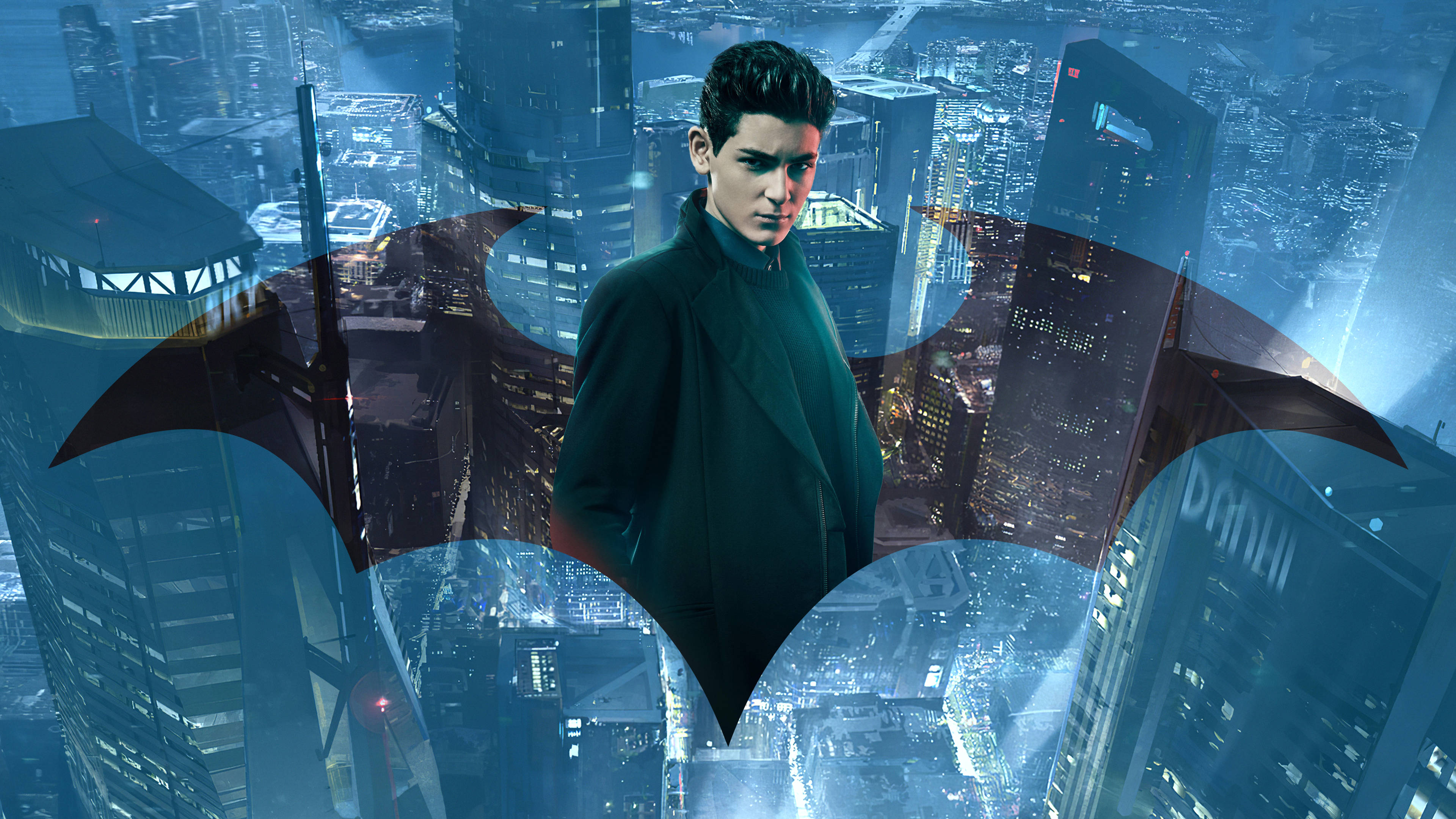 Mavi Estetik 4K Gotham Batman Duvar Kağıdı