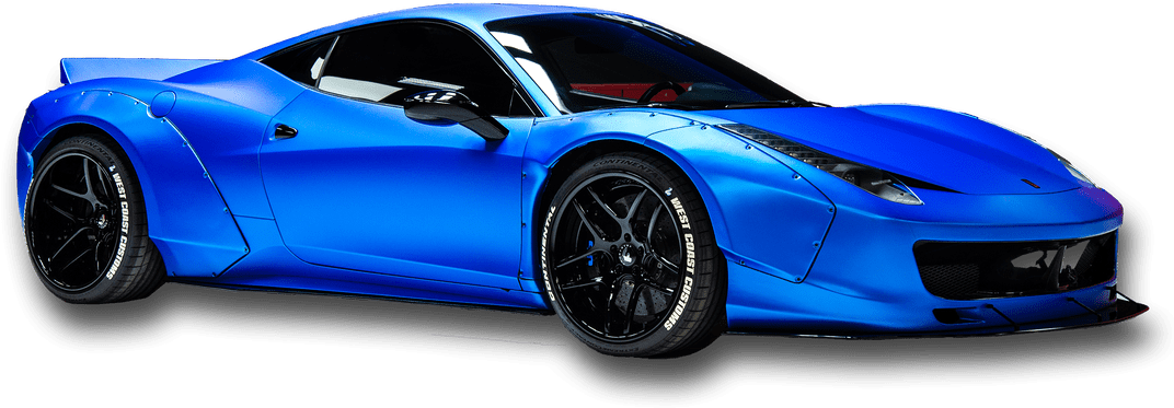 Mavi Ferrari Spor Araba İzole Duvar Kağıdı