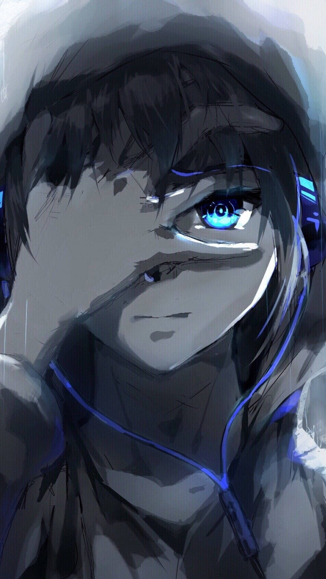 Mavi Gözlü Anime Çocuğu Duvar Kağıdı