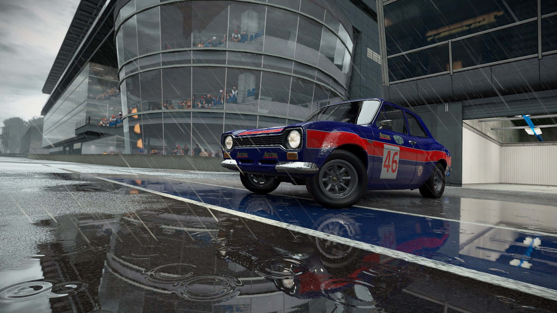 Mavi Kırmızı Araba Arka Planlı HD Project Cars Duvar Kağıdı