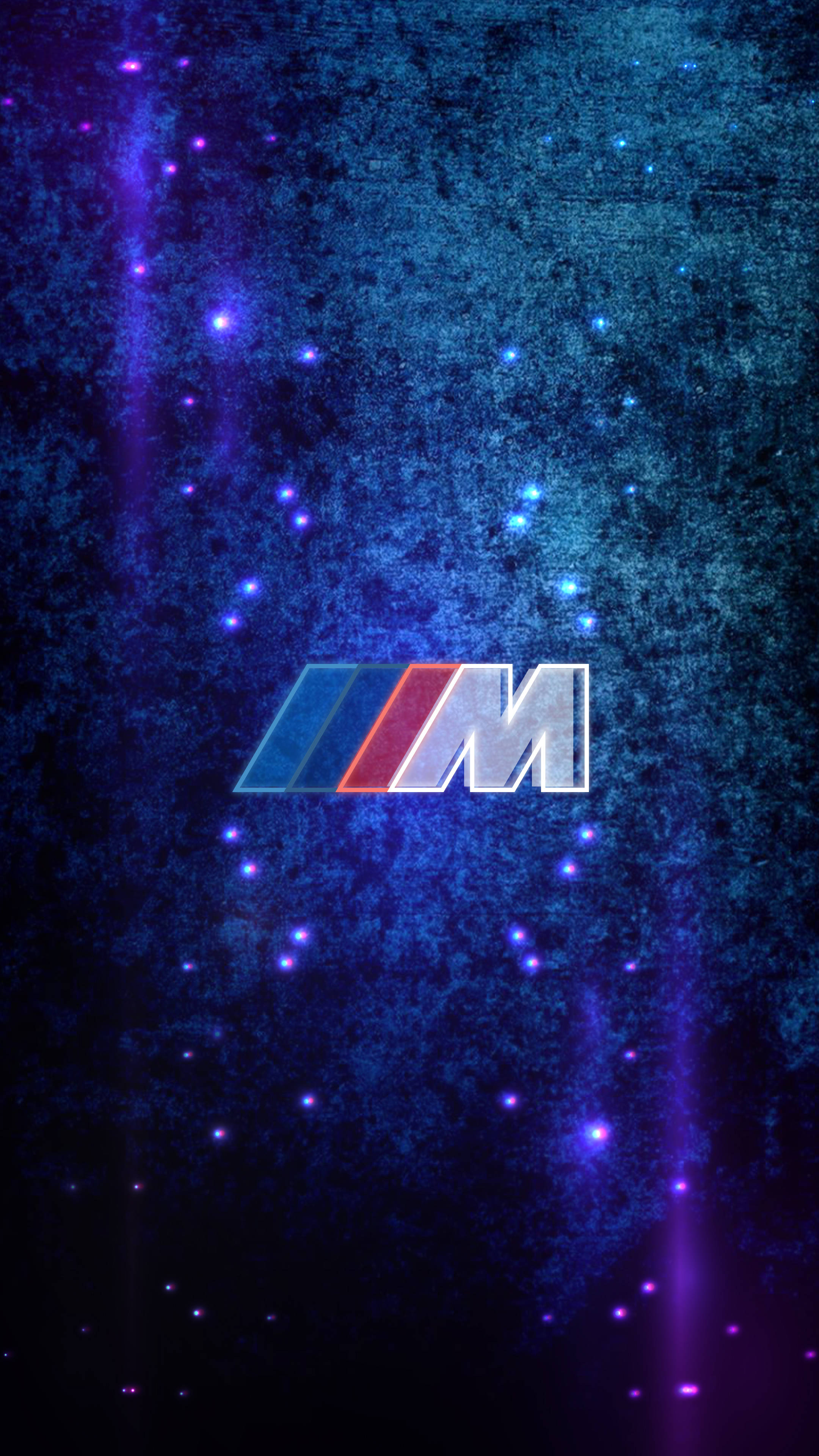Mavi Mor Parıltılı BMW M Logosu Duvar Kağıdı