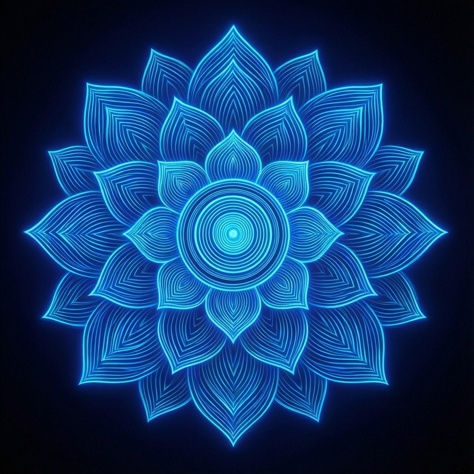 Mavi Neon Lotus Duvar Kağıdı