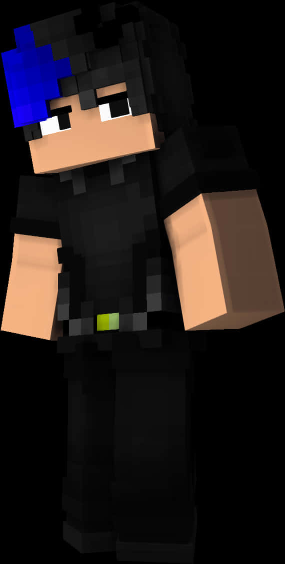 Mavi Saçlı Minecraft Karakteri Duvar Kağıdı