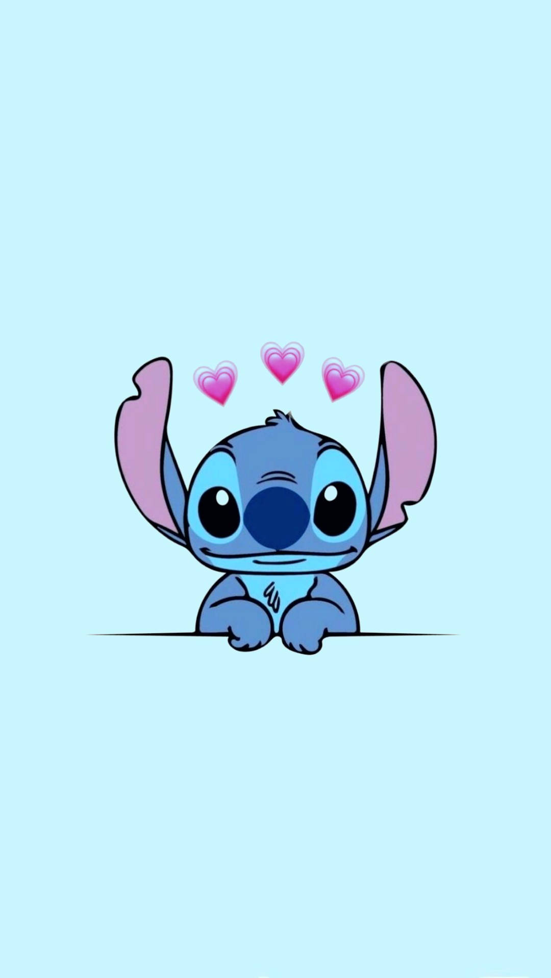 Mavi Stitch Sevimli iPhone Duvar Kağıdı