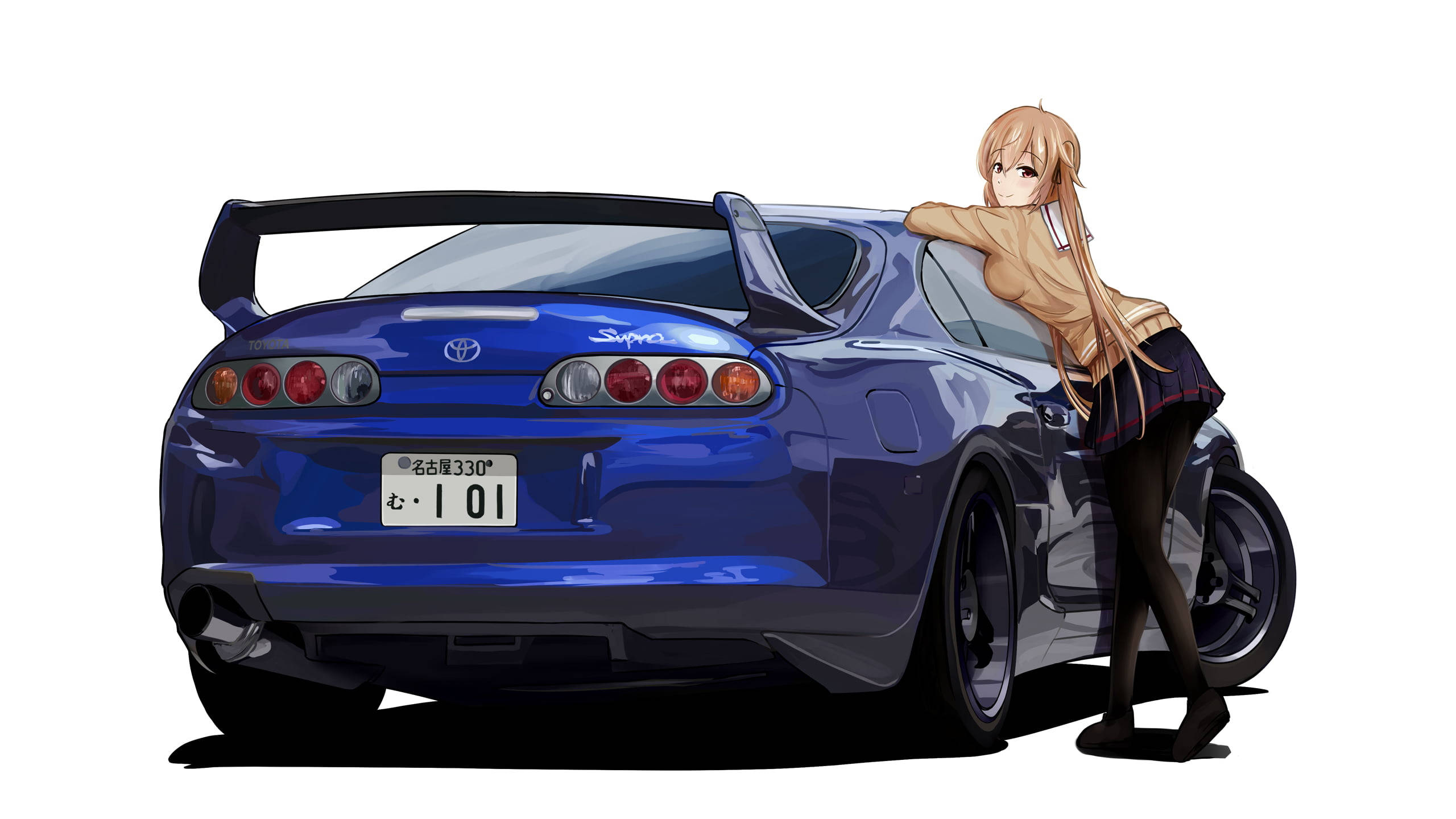 Mavi Toyota Supra Anime Araba Duvar Kağıdı