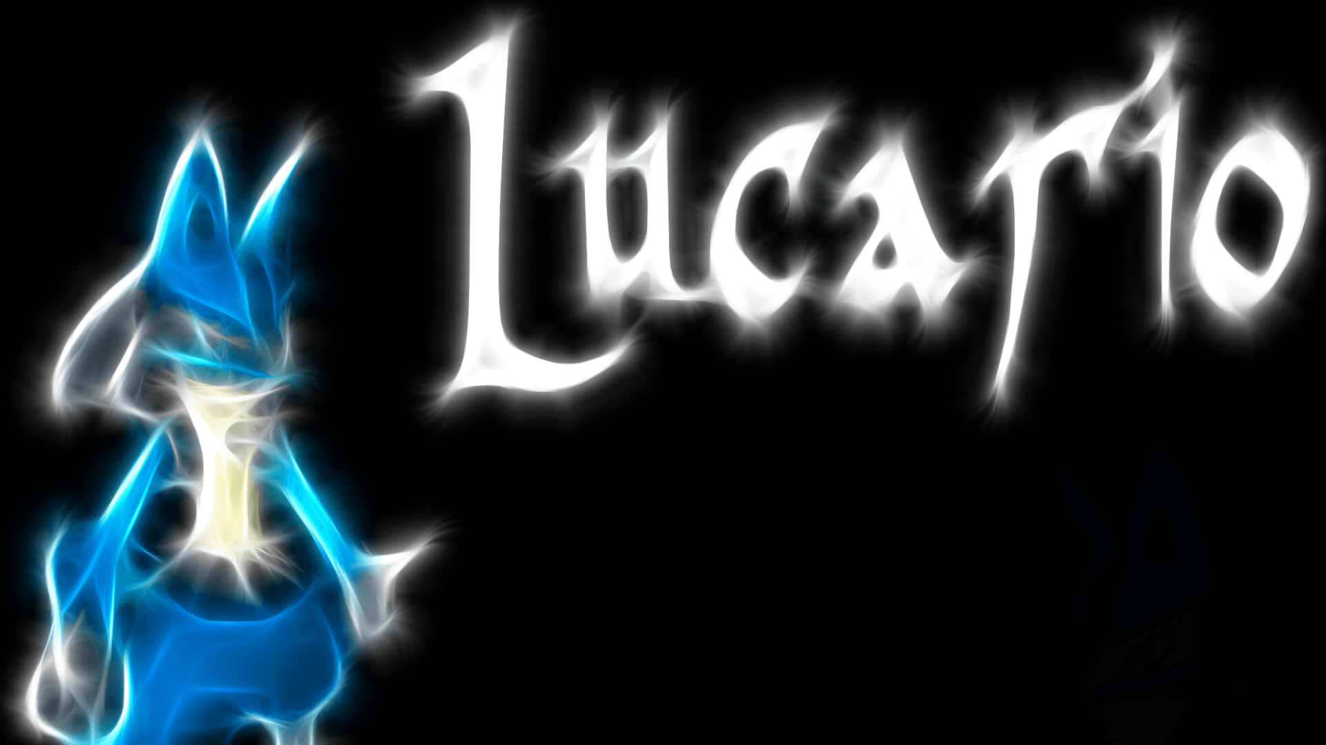 Mavi ve Beyaz Parlayan Pokemon Lucario Duvar Kağıdı