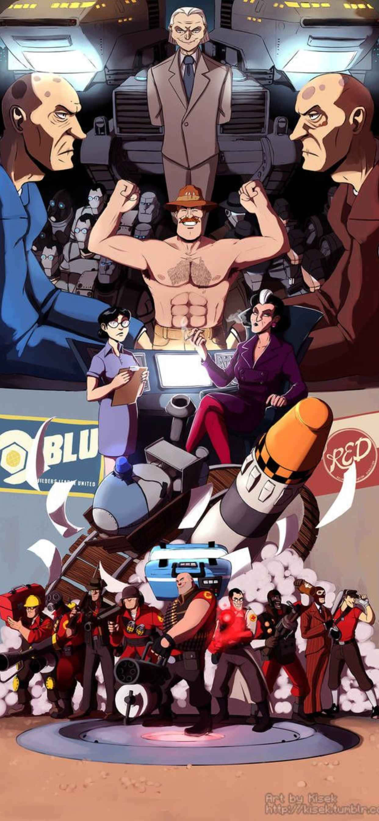Mavi Ve Kırmızı iPhone Xs Max Team Fortress 2 Arka Planı Duvar Kağıdı
