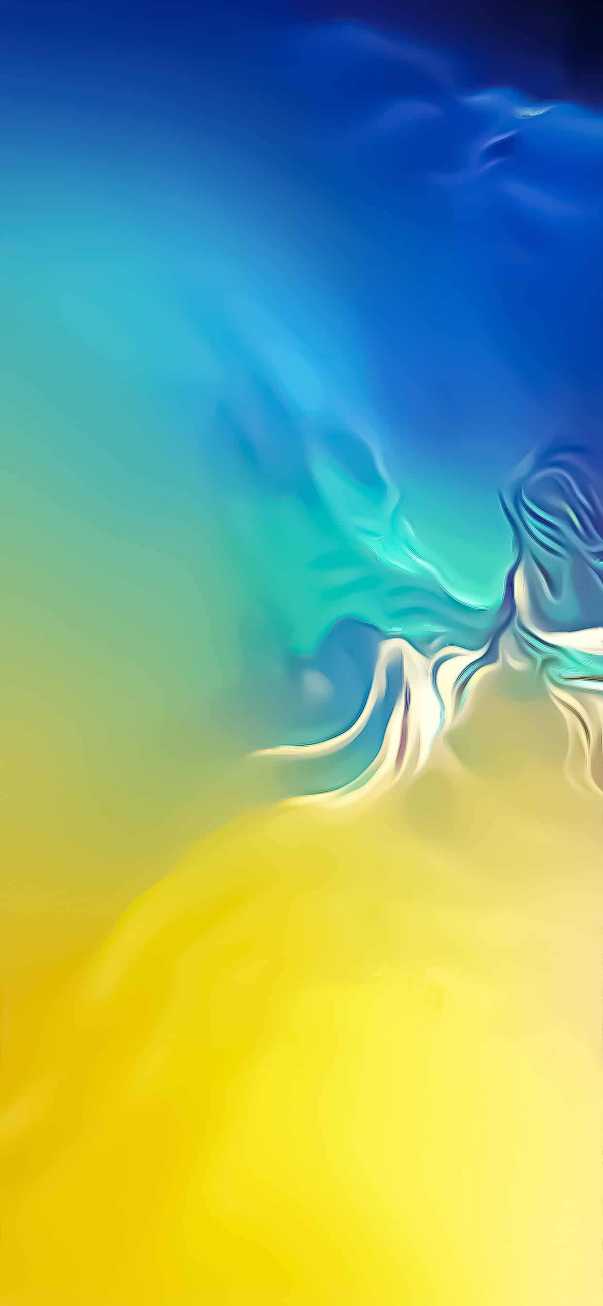 Mavi ve Sarı Galaxy S10 Duvar Kağıdı