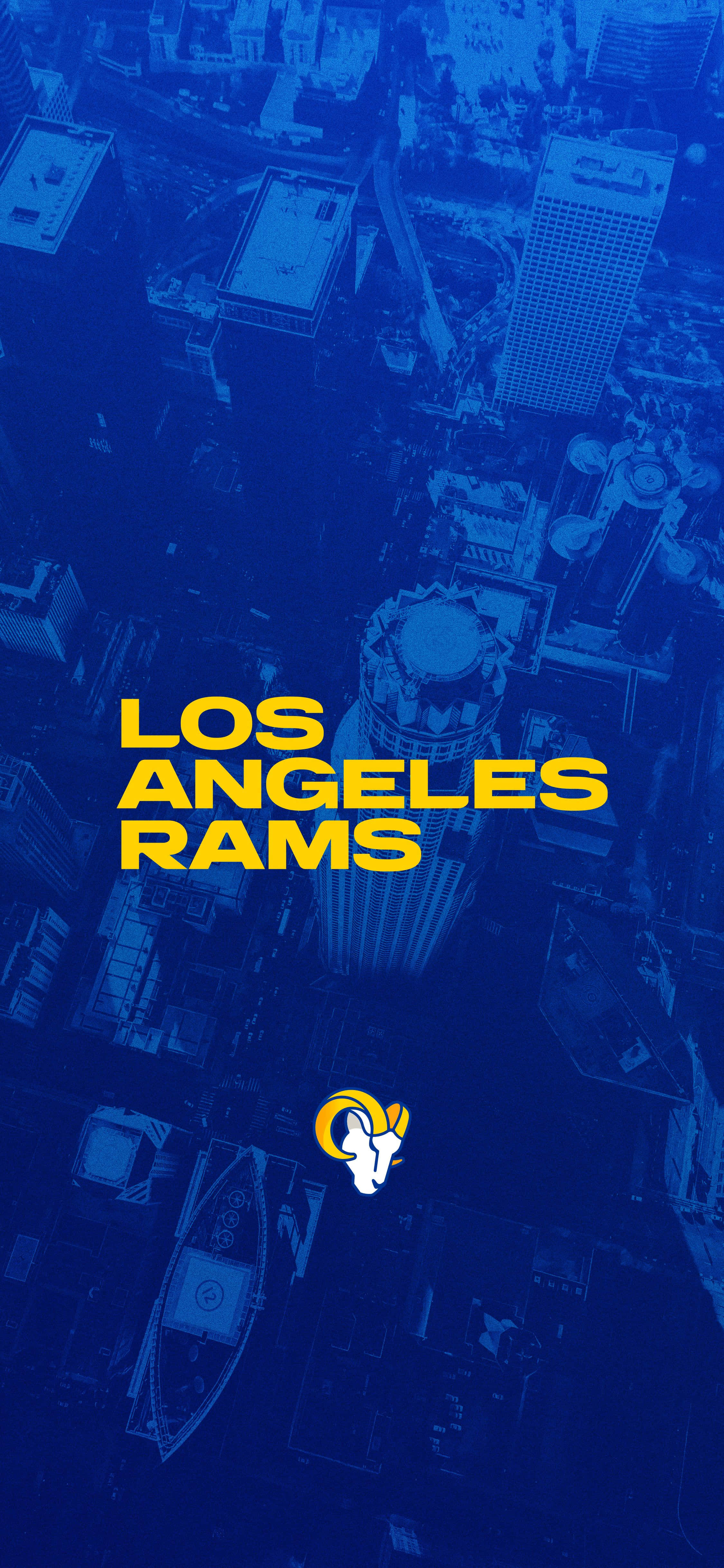 Mavi ve sarı bir arka plan üzerinde los angeles rams yazısı Duvar Kağıdı