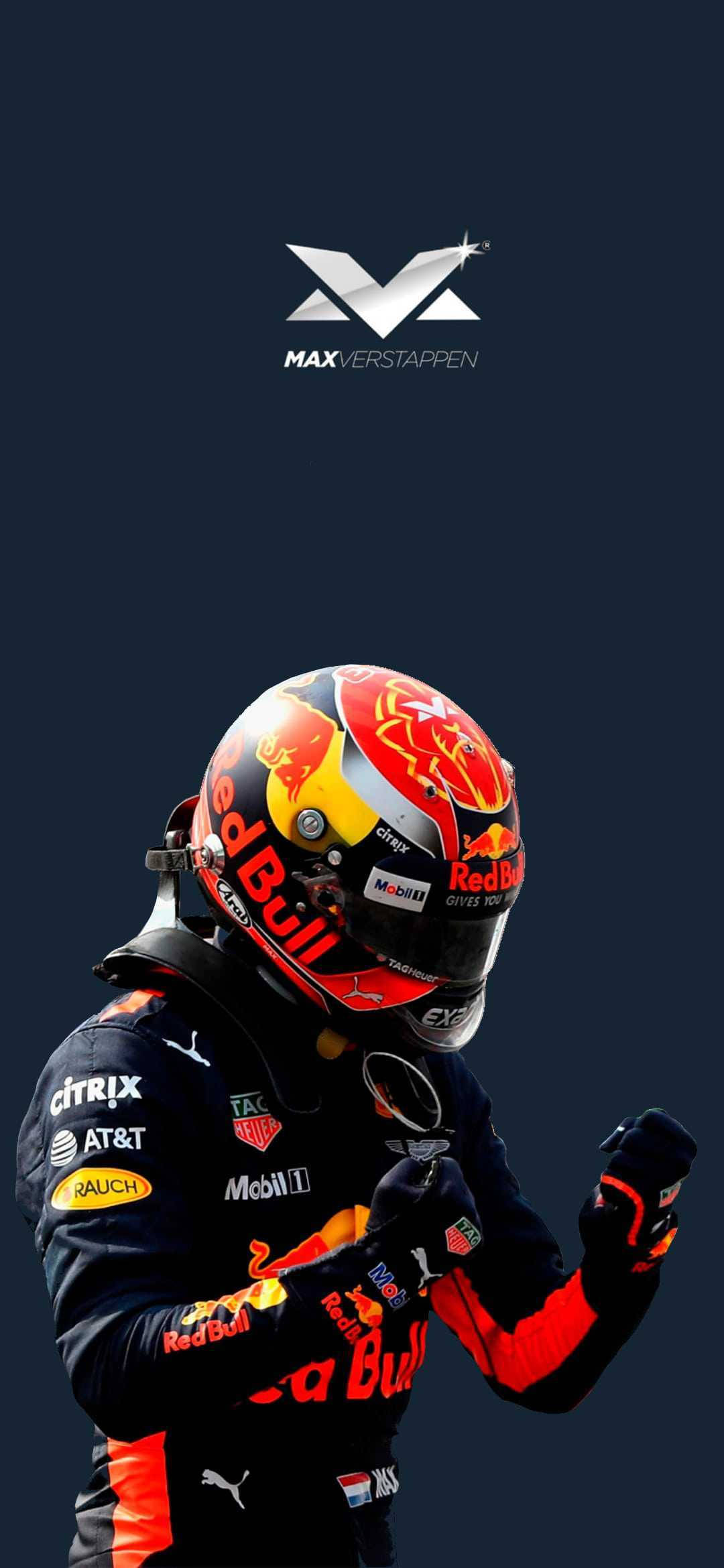 Max Verstappen Red Bull Yarış Tulumuyla Duvar Kağıdı
