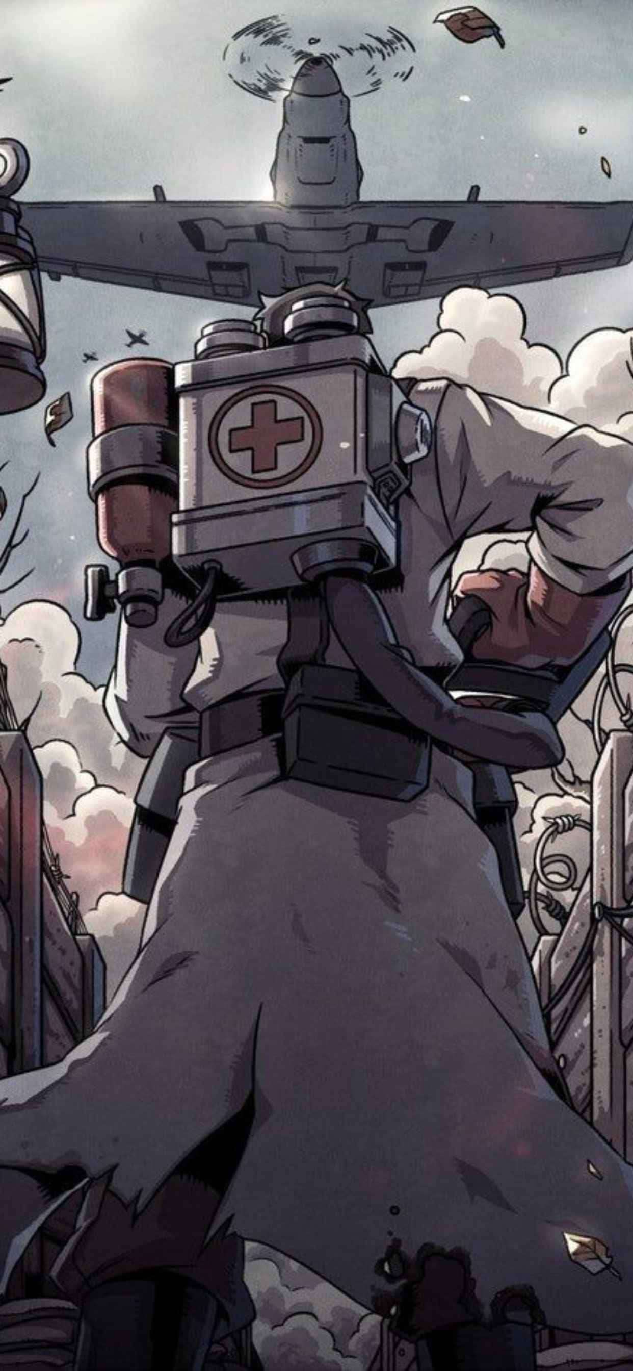 Medic Uçağı iPhone Xs Max Team Fortress 2 Arkaplanı Duvar Kağıdı