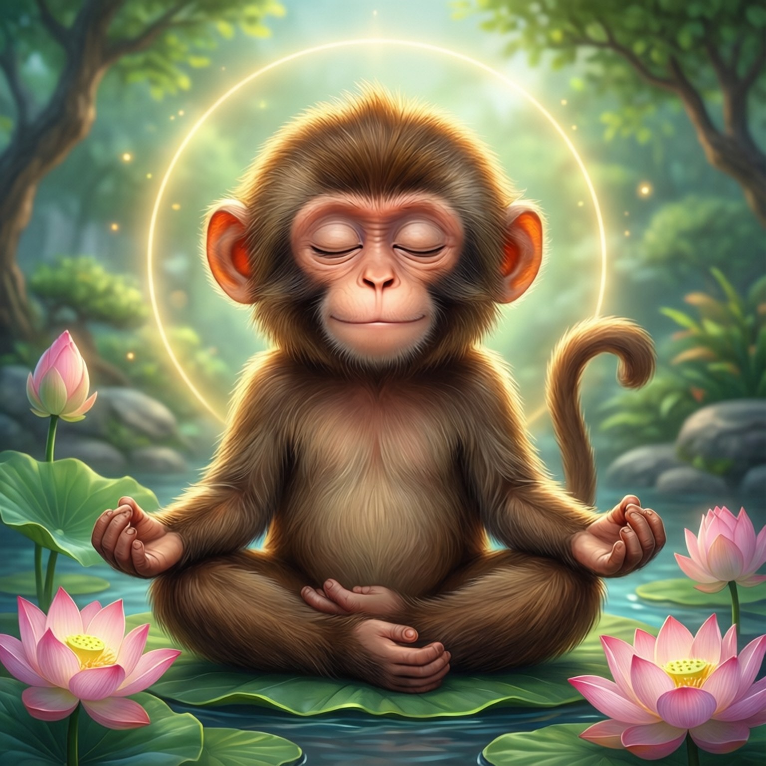 Meditasyon Yapan Maymun Duvar Kağıdı