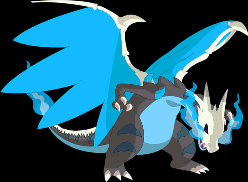 Mega Charizard X Çizimi Duvar Kağıdı