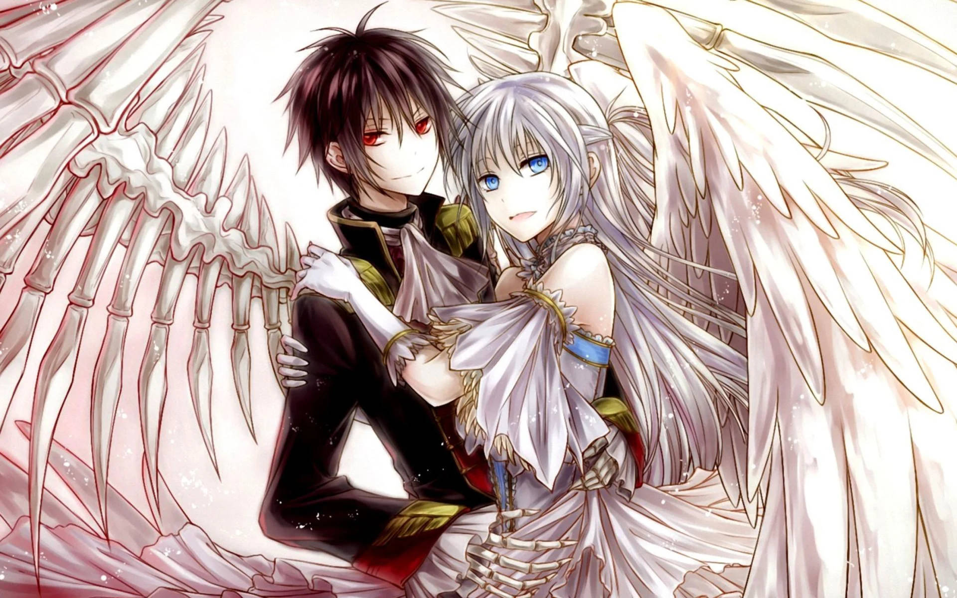 Melek Anime Kucaklaşması Duvar Kağıdı