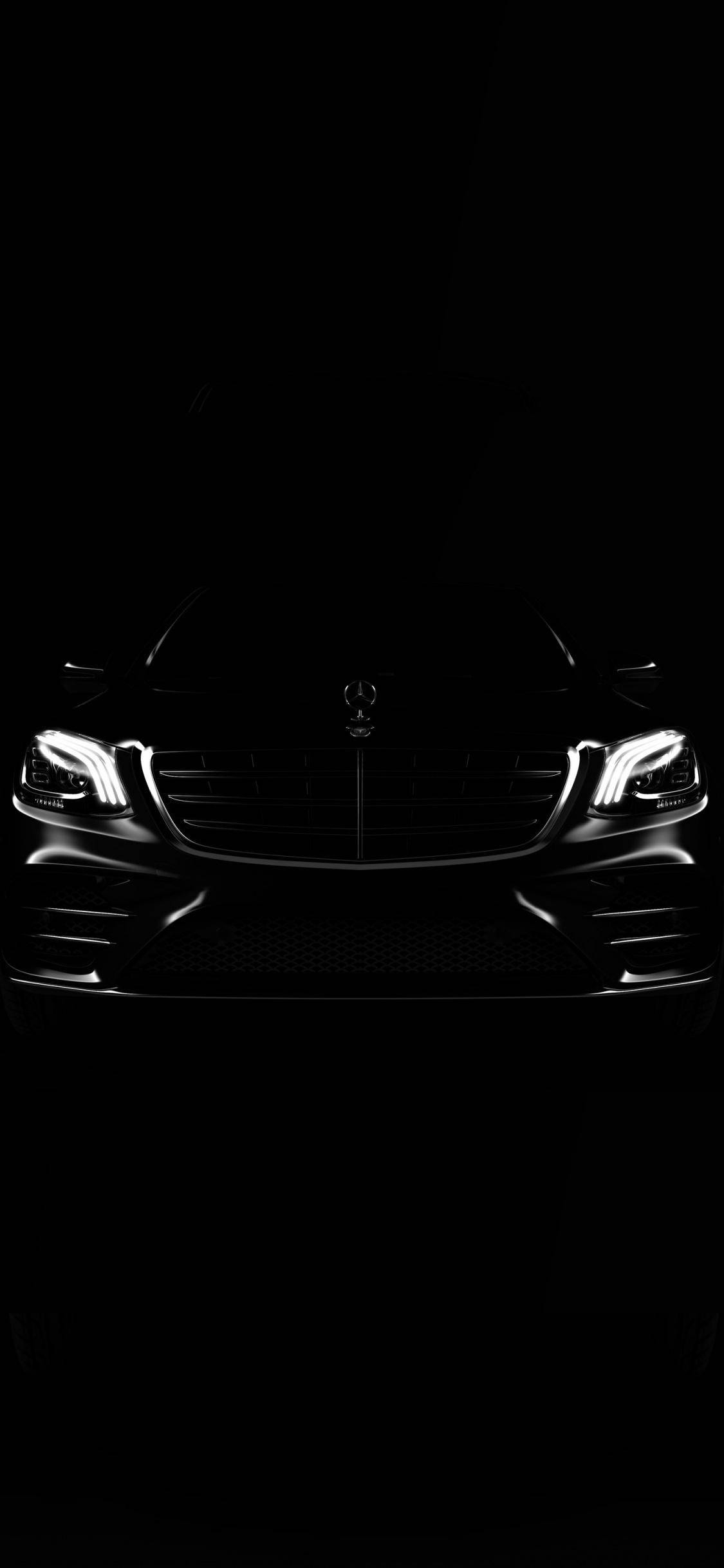 Mercedes iPhone X Siyah Arka Plan Duvar Kağıdı