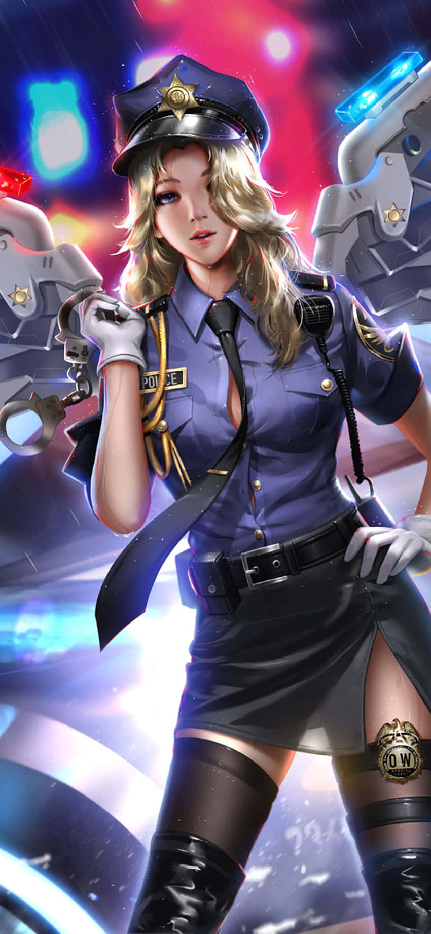 Mercy Polis Üniforması iPhone XS Overwatch Arka Plan Duvar Kağıdı