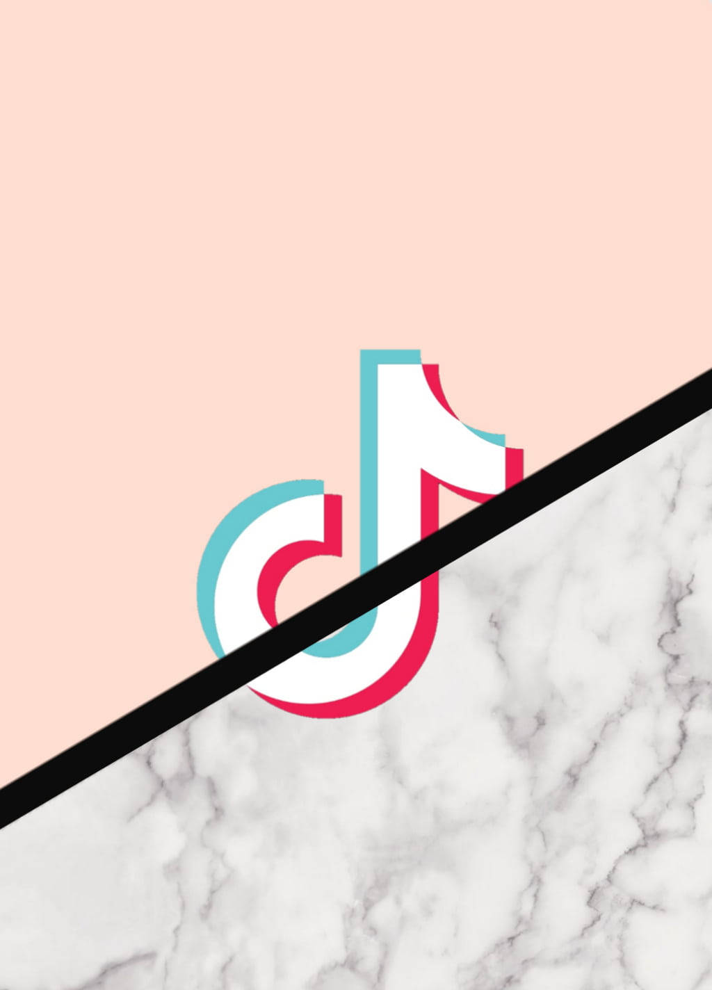 Mermer Pembe TikTok Logosu Duvar Kağıdı