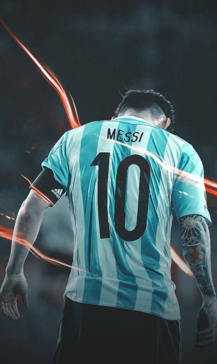 Messi Arjantin Turuncu Işık Duvar Kağıdı
