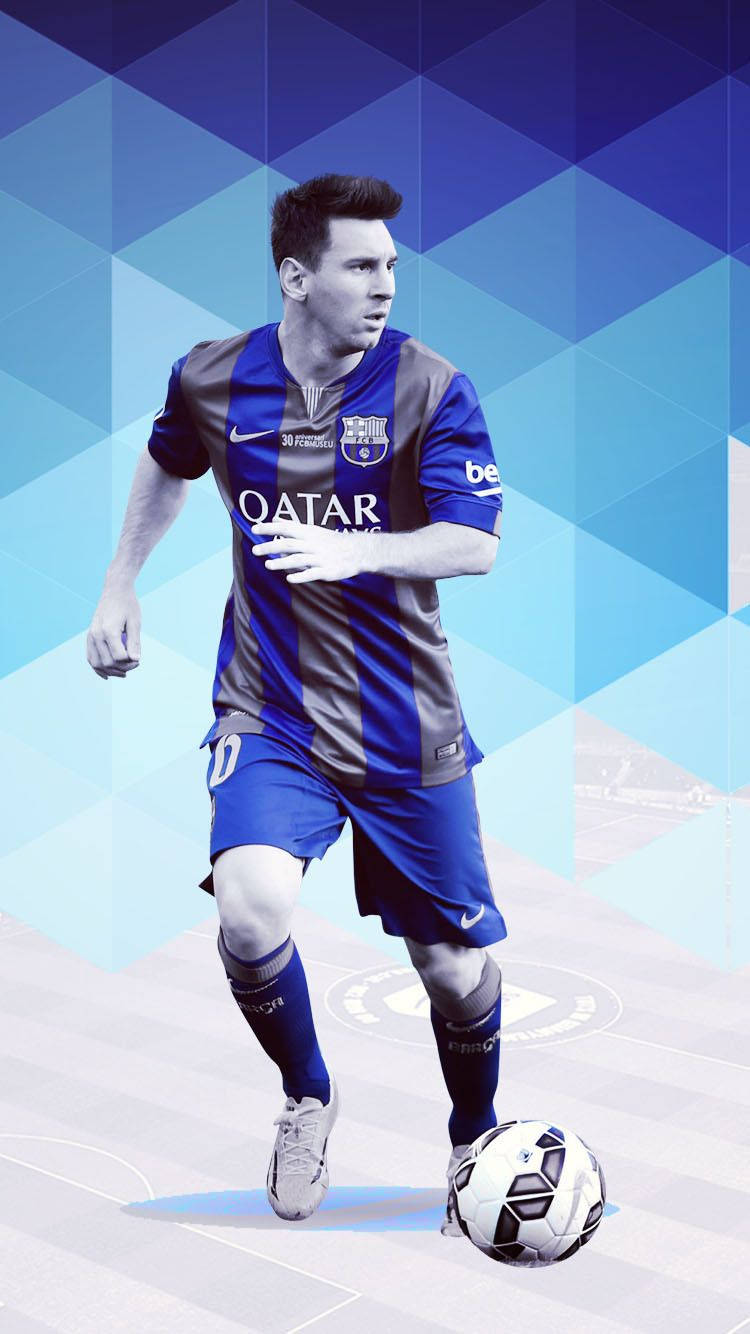 "Messi Geometrik Sanatta Parlıyor" Duvar Kağıdı