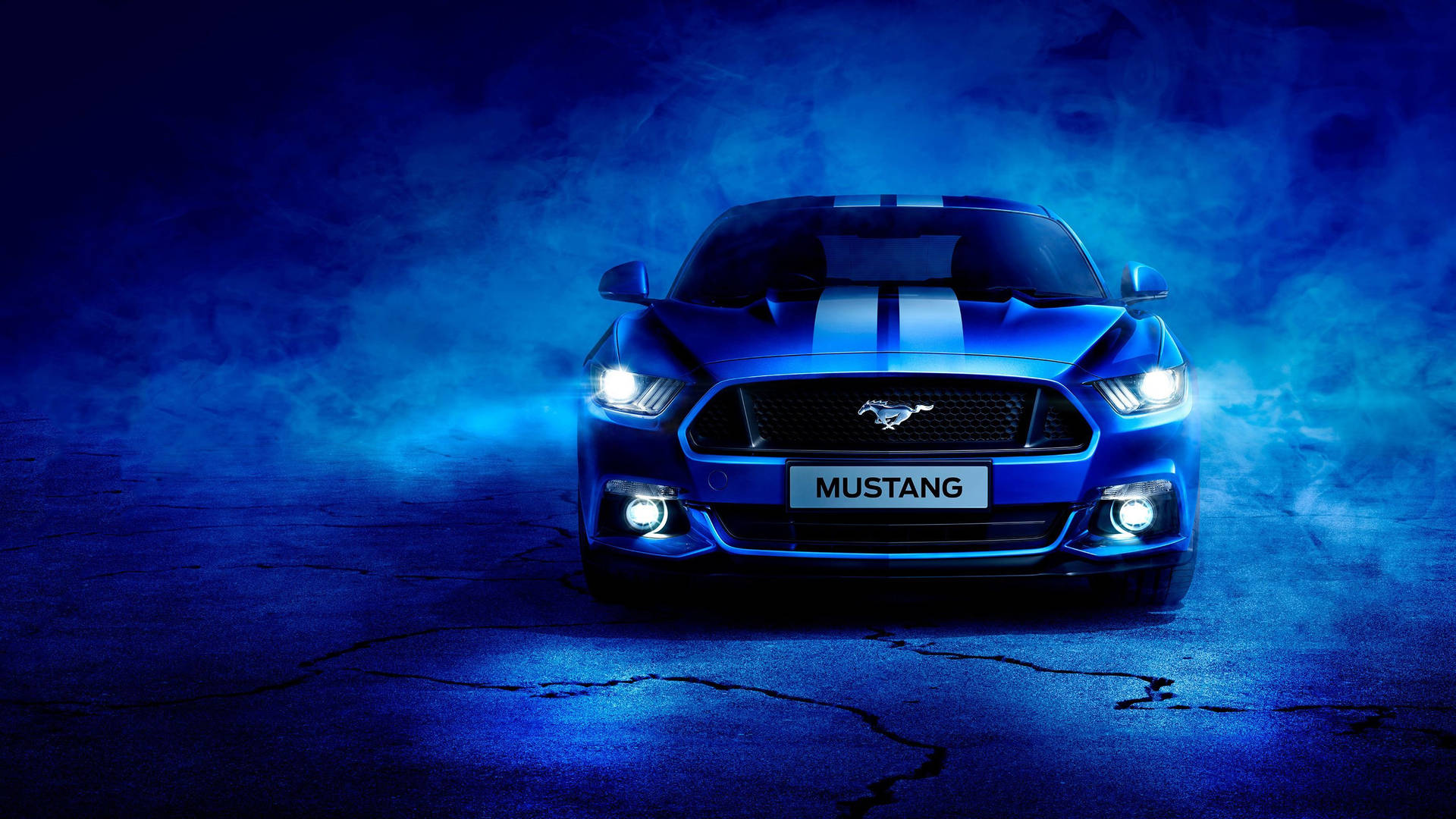 Metalik mavi Ford Mustang 4K araba duvar kağıdı