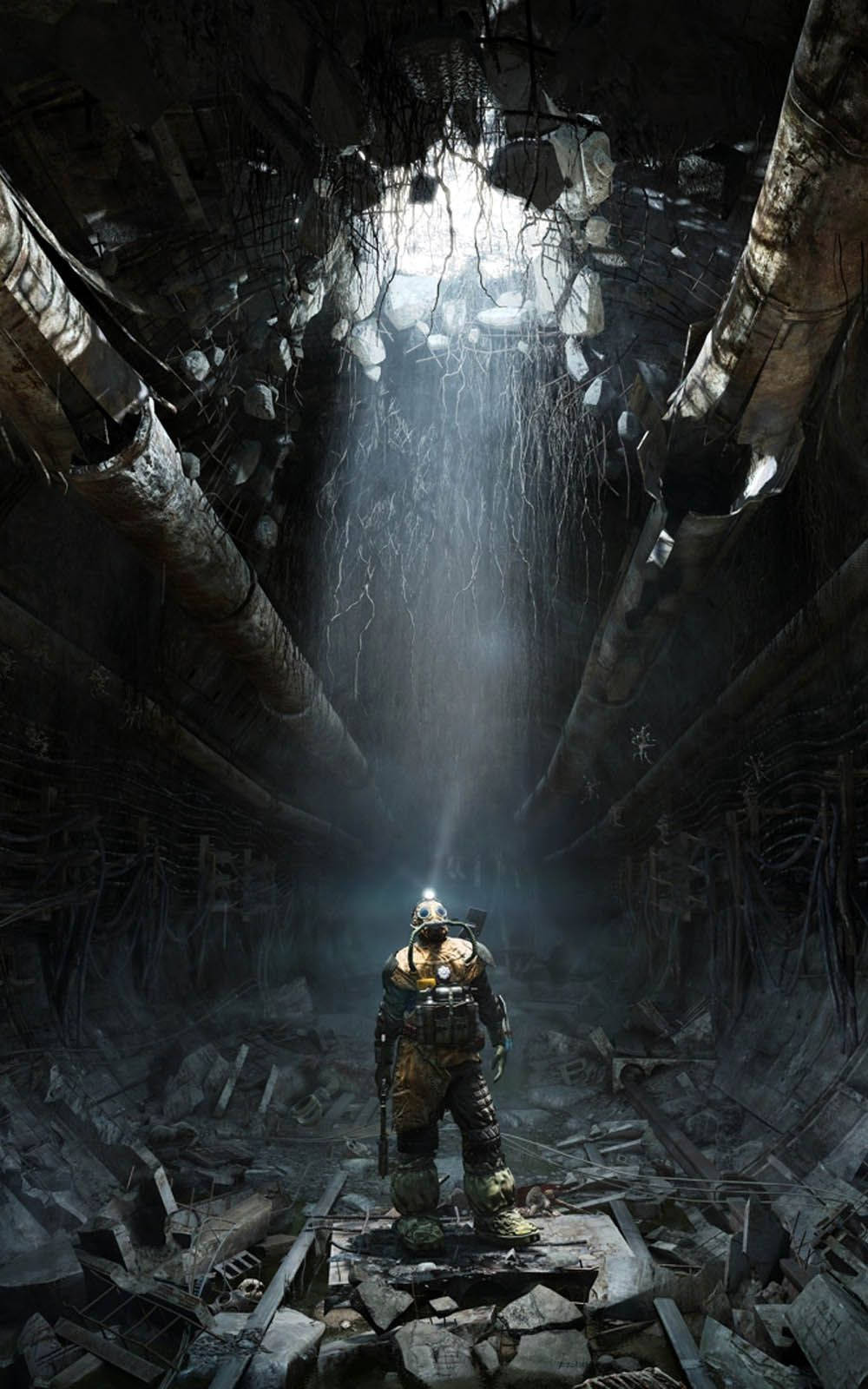 Metro Exodus'ta Hasar Görmüş Tünel Duvar Kağıdı