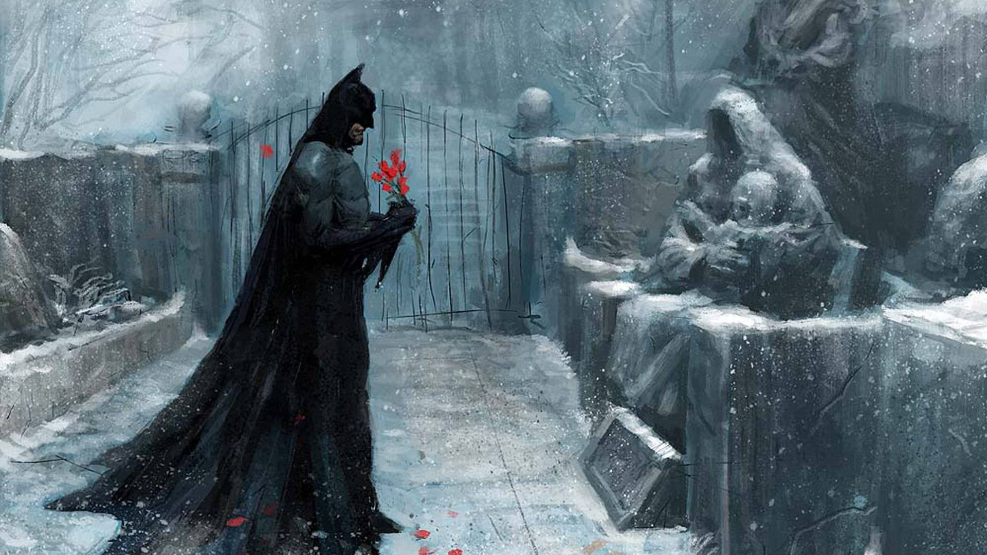 Mezarlıkta Batman tablosu duvar kağıdı