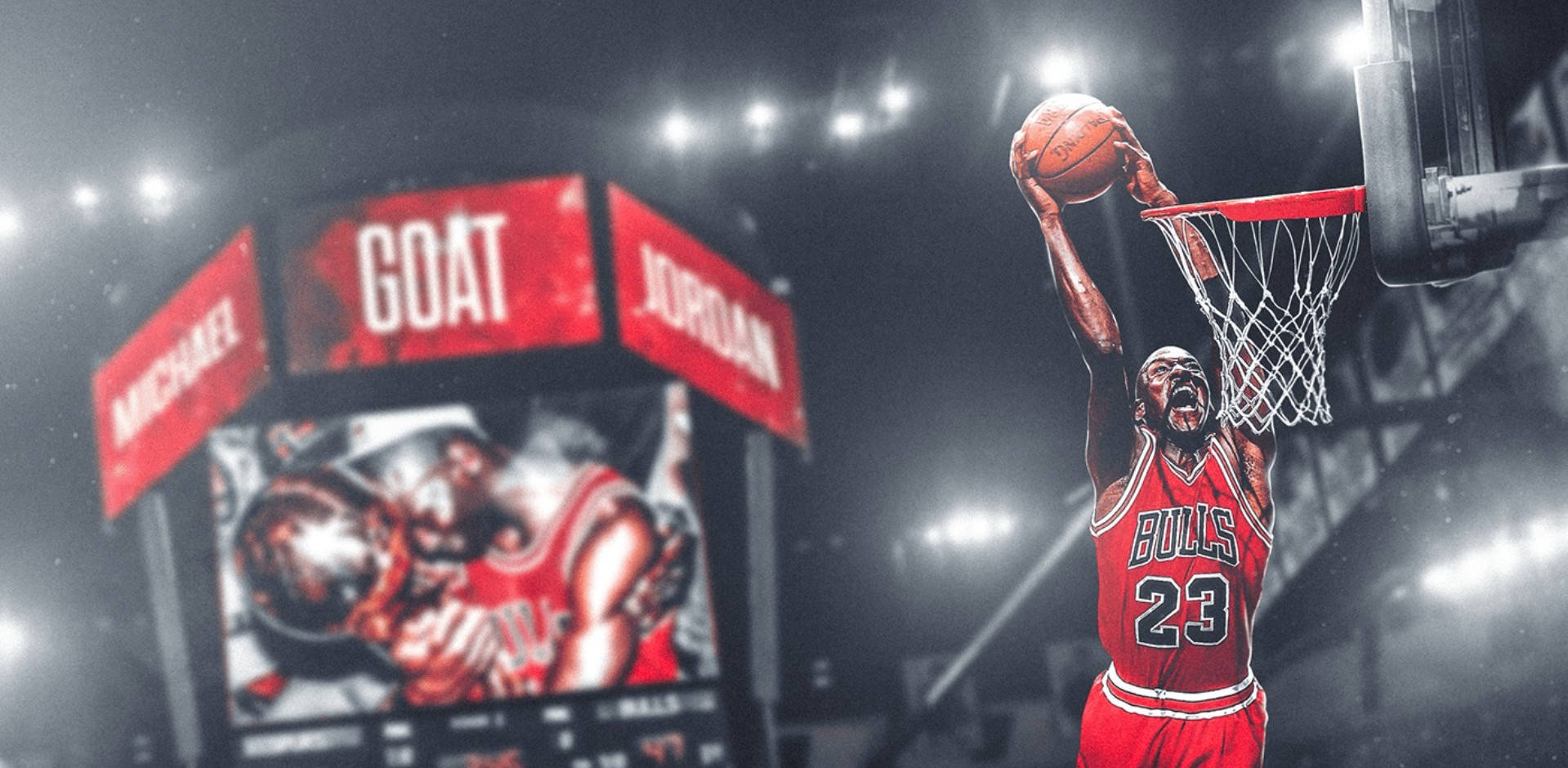 Michael Jordan'ın Havalı Basketbol Anı Duvar Kağıdı