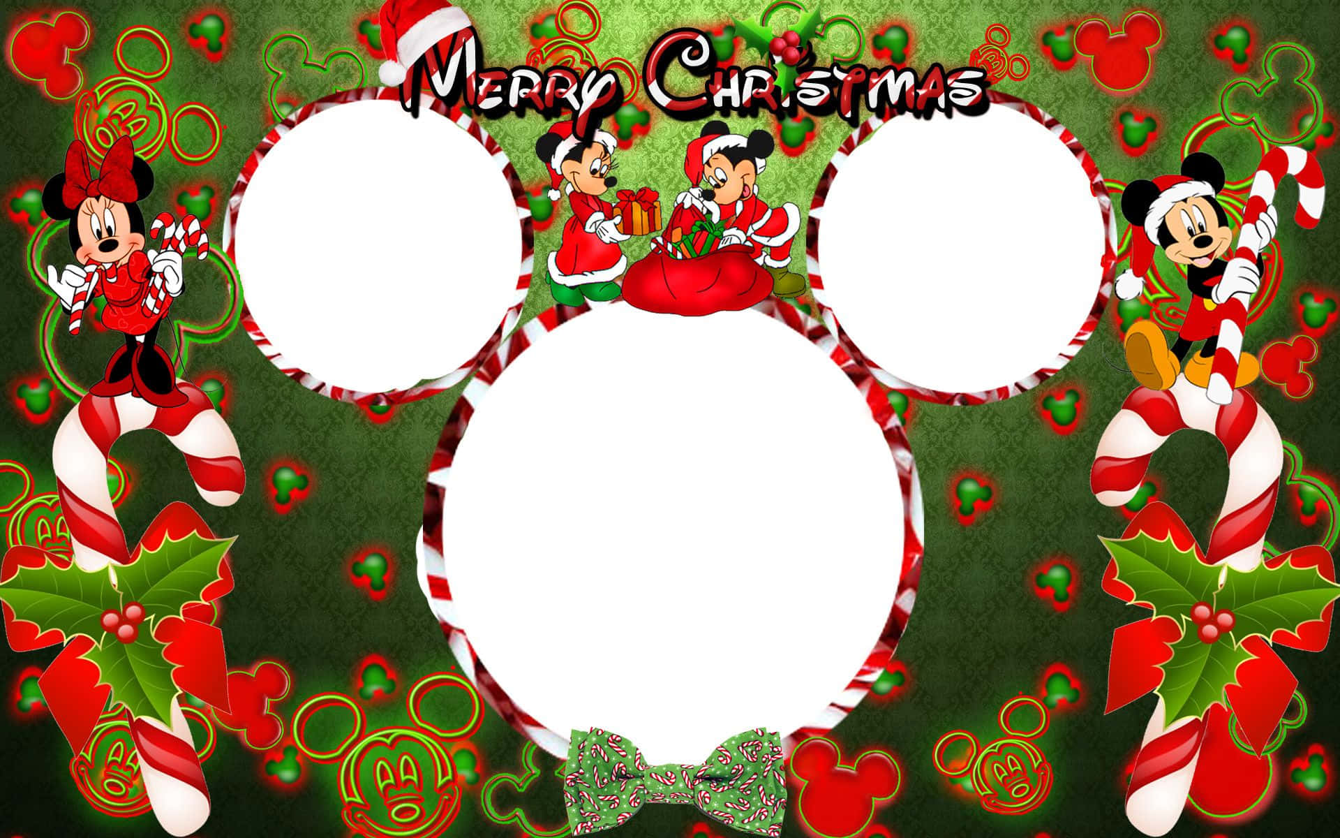 Mickey Mouse Noel Çerçevesi Duvar Kağıdı