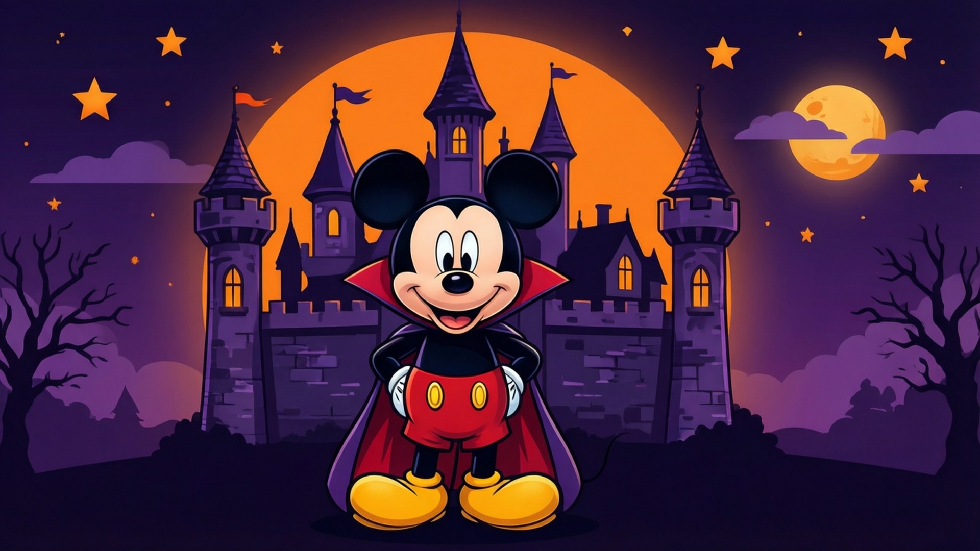 Mickey Vampir Şatosu Duvar Kağıdı
