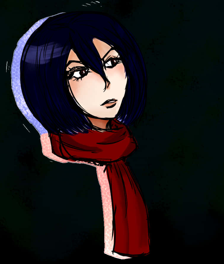 Mikasa Ackerman Anime Sanat Eseri Duvar Kağıdı