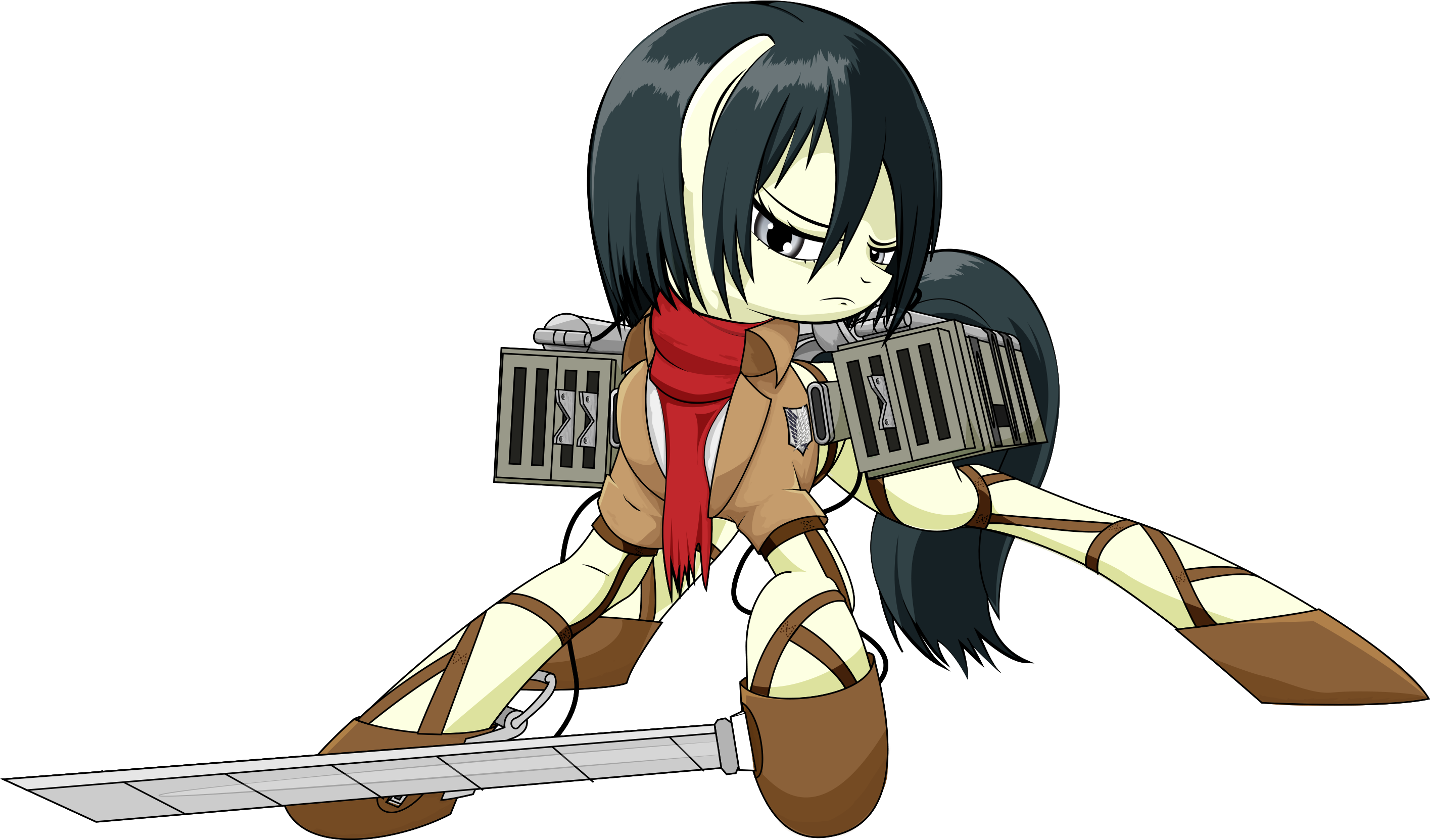 Mikasa Ackerman Savaşa Hazır Duvar Kağıdı