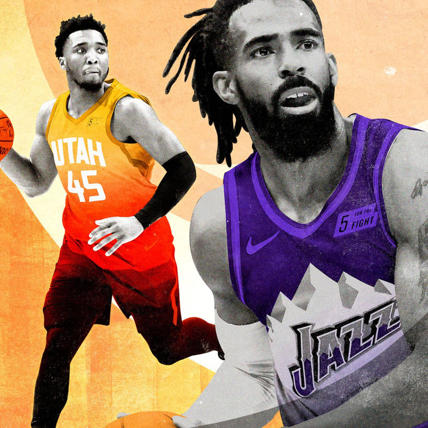 Mike Conley ve Donovan Mitchell'ın Saha İçi Ortaklığı Duvar Kağıdı