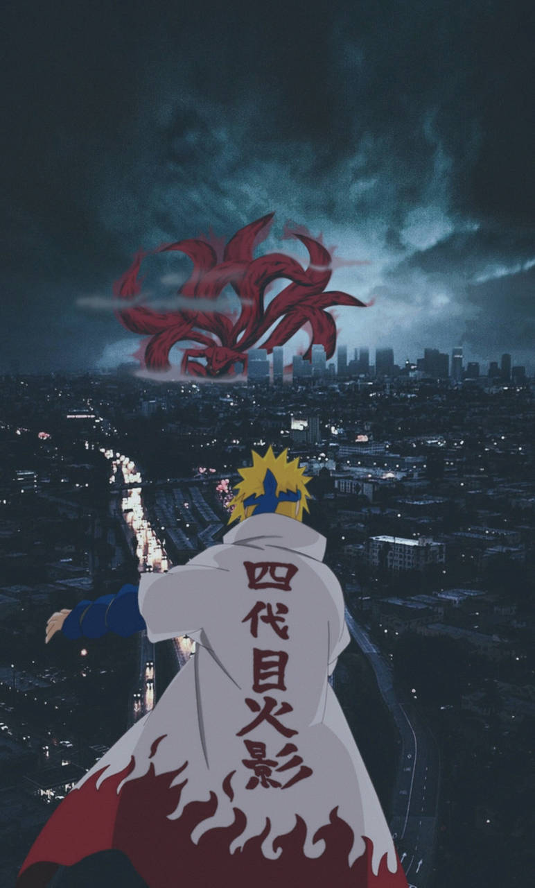 Minato Dokuz Kuyruklu Canavara Karşı Estetik Naruto Duvar Kağıdı