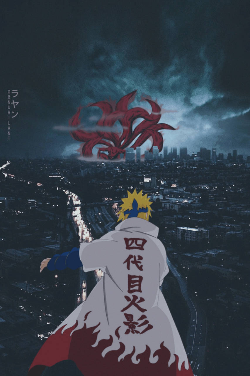 Minato Kurama'ya Karşı Naruto Estetiği Duvar Kağıdı