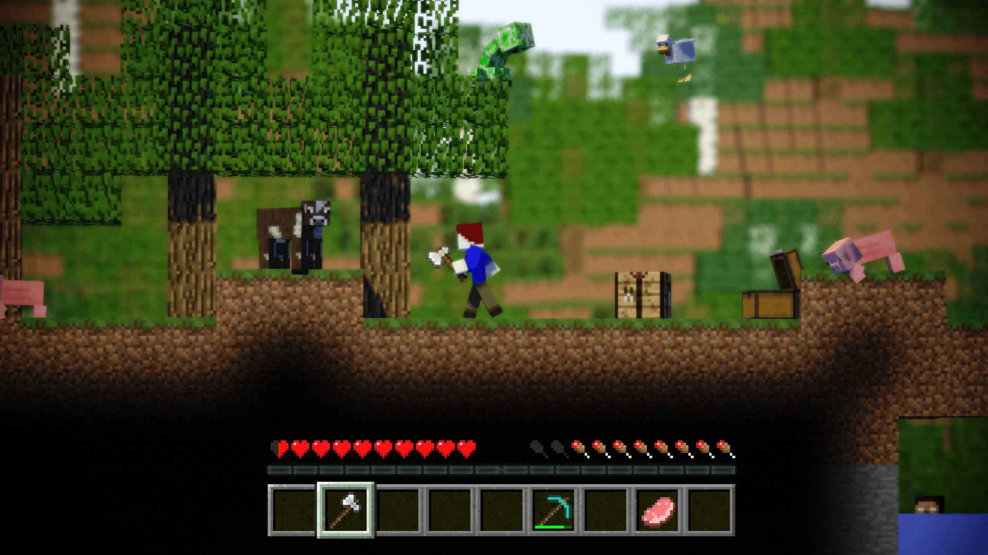 3D grafik oyun ortamında karakterin Minecraft duvar kağıdı