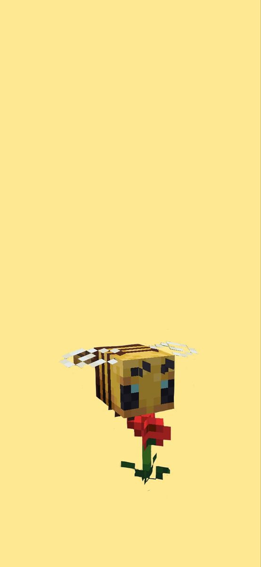 Minecraft Arı ve Çiçek Duvar Kağıdı