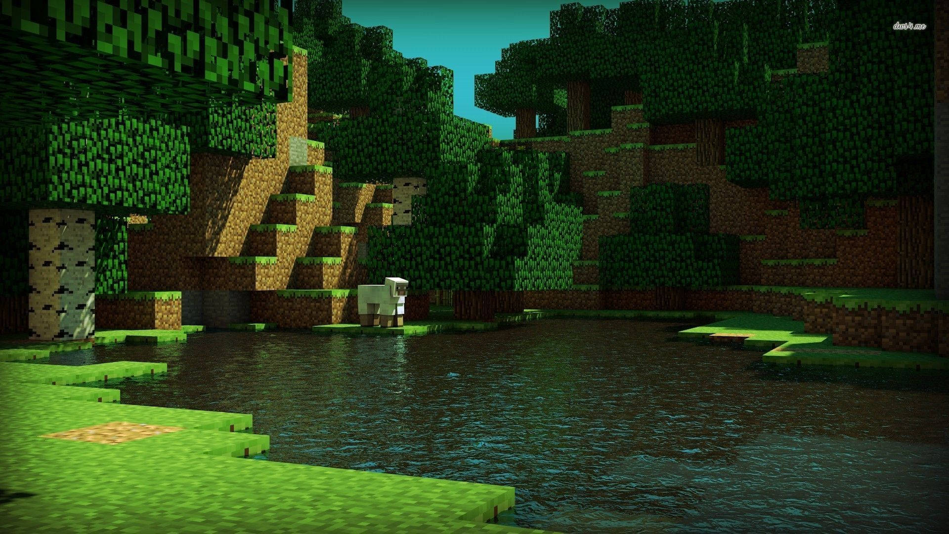 Minecraft Dünyasının Yeşil Çayırlarını Keşfedin Duvar Kağıdı