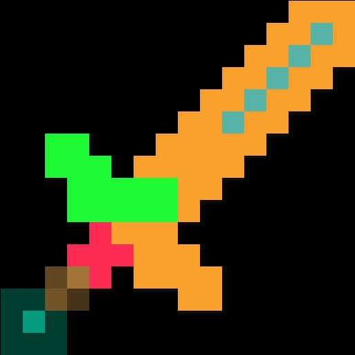 Minecraft Elmas Kılıç Piksel Sanatı Duvar Kağıdı