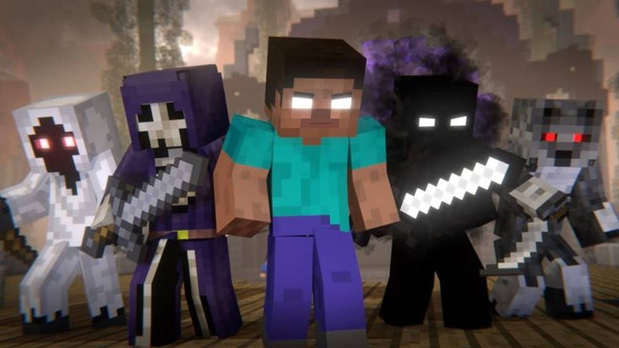 Minecraft Herobrine Canavarlar ve Varlıklarla Duvar Kağıdı