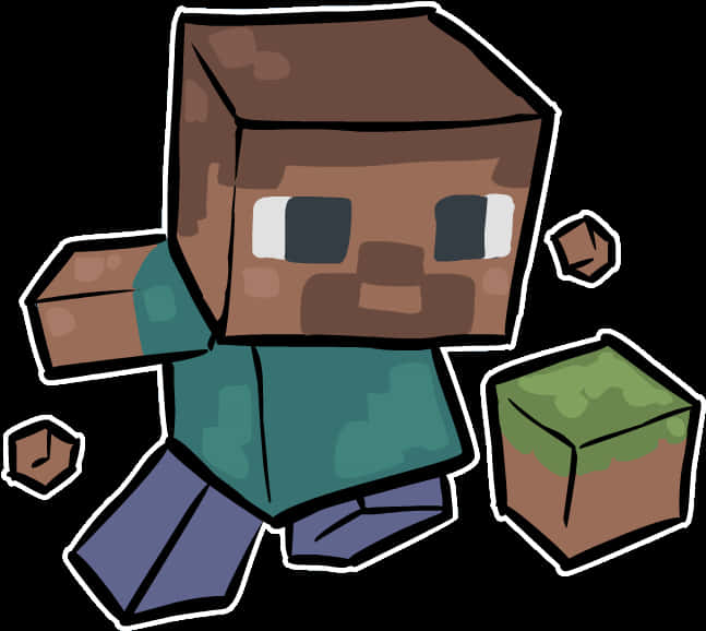 Minecraft Karakter ve Bloklar Vektör Duvar Kağıdı